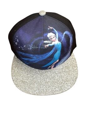 Disney Frozen Elsa Glitter Brim Snapback Hat - Black, Blue, Silver